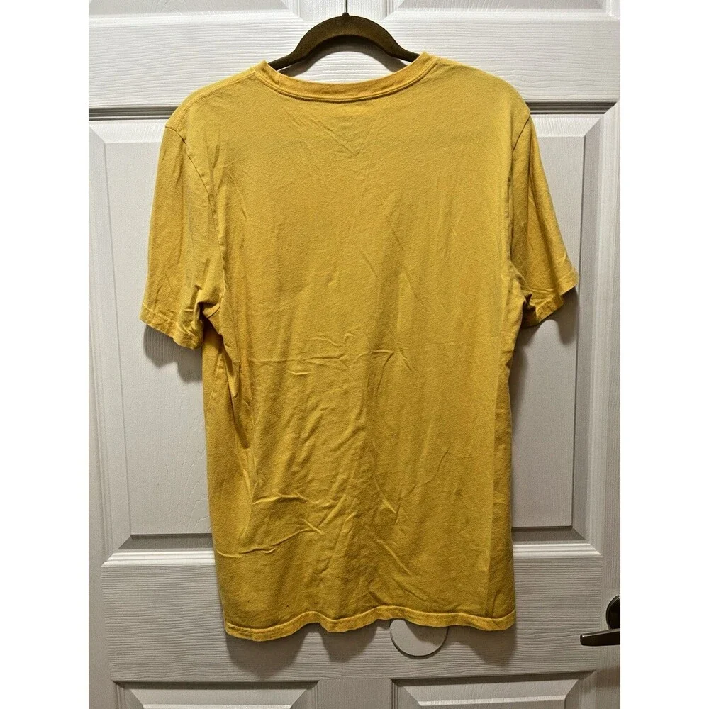 The North Face T-shirt Mens Short Sleeve Logo Size M Yellow Cotton